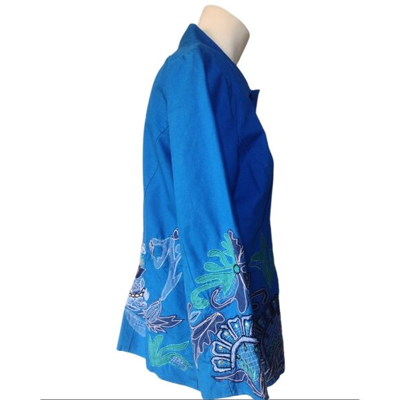 Chicos Embroidered Jacket Cardigan Women's S Jardigan Artsy Button Up Floral - Picture 5 of 9